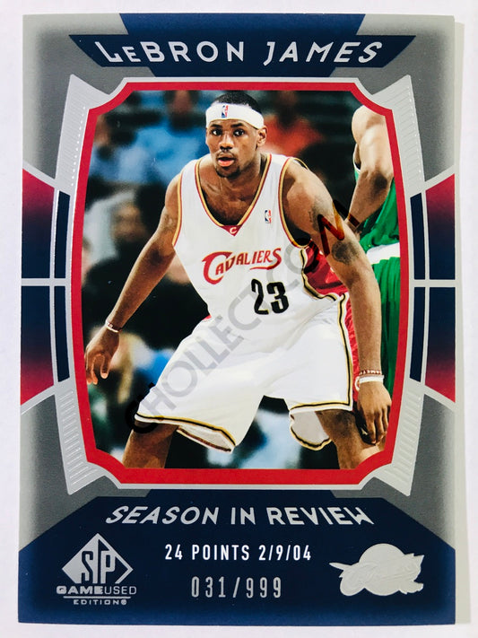 LeBron James - Cleveland Cavaliers 2004 Upper Deck SP Game Used Edition Season in Review #140 31/999