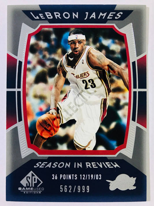 LeBron James - Cleveland Cavaliers 2004 Upper Deck SP Game Used Edition Season in Review #141 562/999