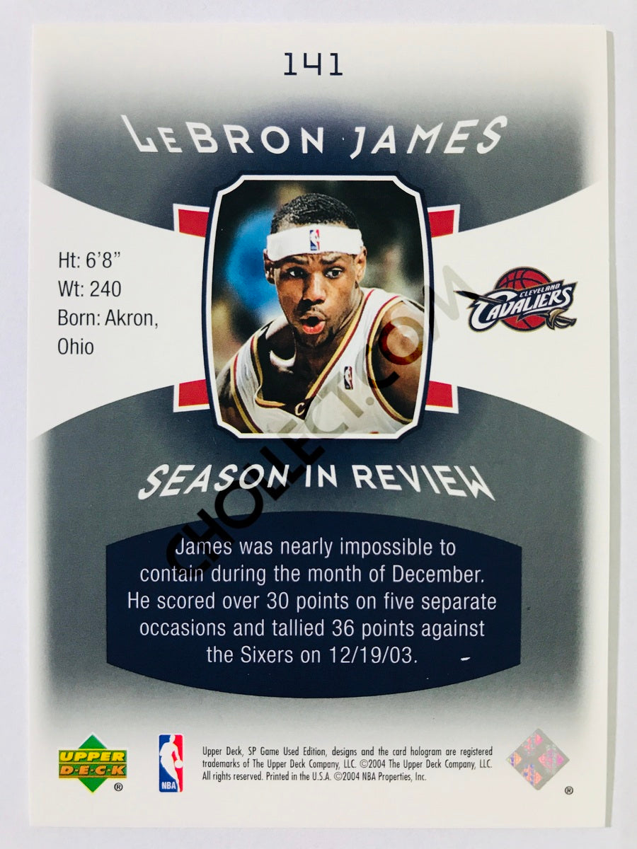 LeBron James - Cleveland Cavaliers 2004 Upper Deck SP Game Used Edition Season in Review #141 562/999