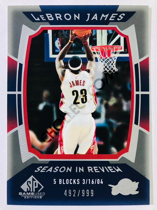 LeBron James - Cleveland Cavaliers 2004 Upper Deck SP Game Used Edition Season in Review #142 492/999