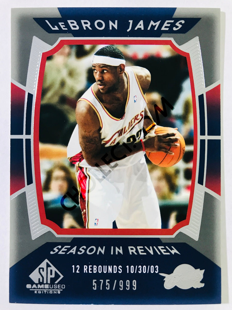 LeBron James - Cleveland Cavaliers 2004 Upper Deck SP Game Used Edition Season in Review #143 575/999