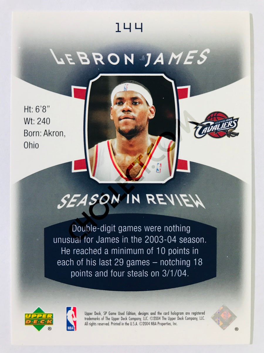 LeBron James - Cleveland Cavaliers 2004 Upper Deck SP Game Used Edition Season in Review #144 592/999