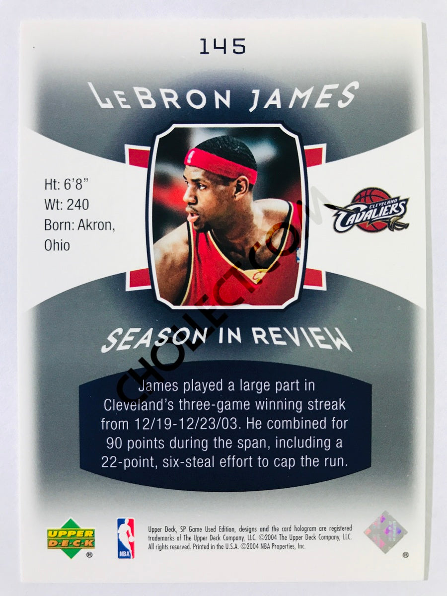 LeBron James - Cleveland Cavaliers 2004 Upper Deck SP Game Used Edition Season in Review #145 914/999