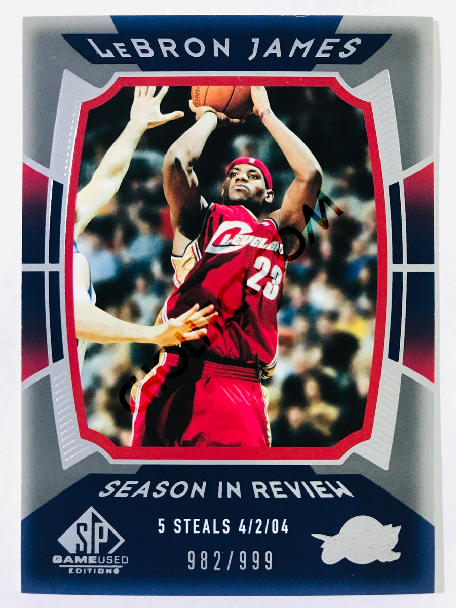 LeBron James - Cleveland Cavaliers 2004 Upper Deck SP Game Used Edition Season in Review #147 982/999