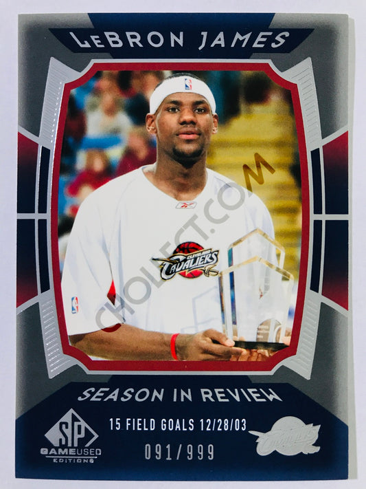 LeBron James - Cleveland Cavaliers 2004 Upper Deck SP Game Used Edition Season in Review #148 91/999