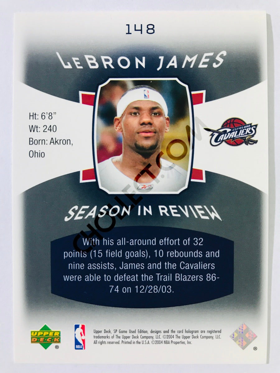 LeBron James - Cleveland Cavaliers 2004 Upper Deck SP Game Used Edition Season in Review #148 91/999