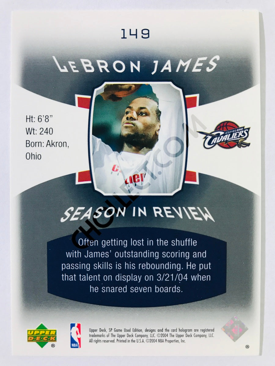 LeBron James - Cleveland Cavaliers 2004 Upper Deck SP Game Used Edition Season in Review #149 326/999