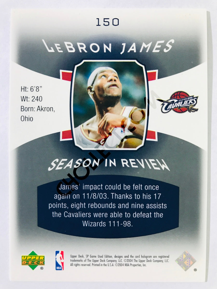 LeBron James - Cleveland Cavaliers 2004 Upper Deck SP Game Used Edition Season in Review #150 188/999