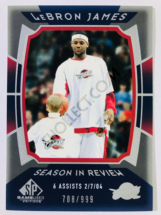 LeBron James - Cleveland Cavaliers 2004 Upper Deck SP Game Used Edition Season in Review #151 708/999