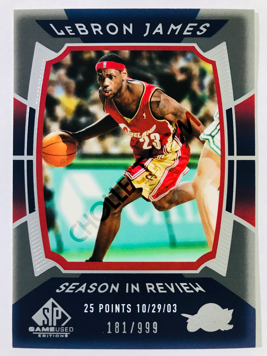 LeBron James - Cleveland Cavaliers 2004 Upper Deck SP Game Used Edition Season in Review #155 181/999