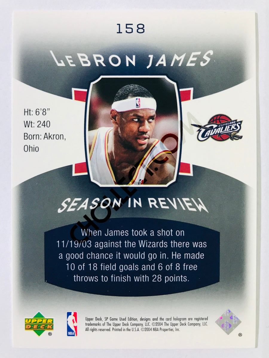 LeBron James - Cleveland Cavaliers 2004 Upper Deck SP Game Used Edition Season in Review #158 813/999