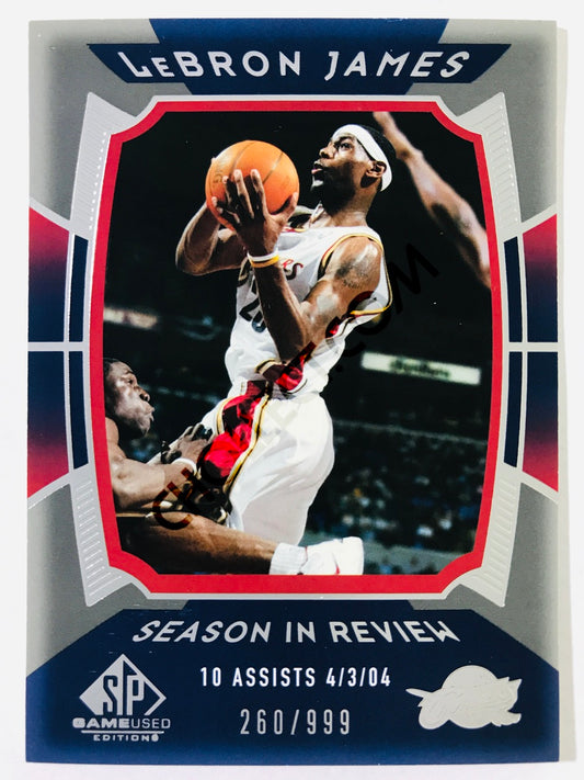 LeBron James - Cleveland Cavaliers 2004 Upper Deck SP Game Used Edition Season in Review #160 260/999