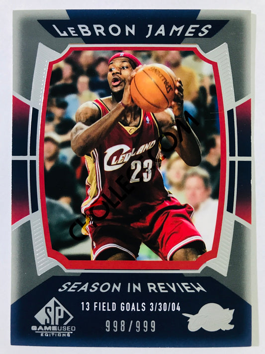 LeBron James - Cleveland Cavaliers 2004 Upper Deck SP Game Used Edition Season in Review #161 998/999