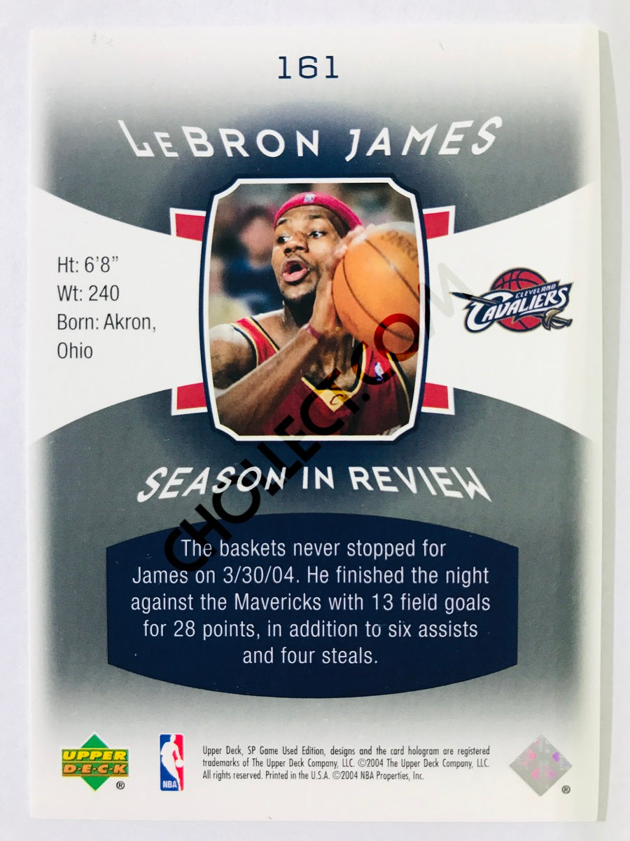 LeBron James - Cleveland Cavaliers 2004 Upper Deck SP Game Used Edition Season in Review #161 998/999