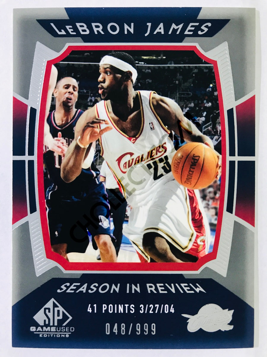 LeBron James - Cleveland Cavaliers 2004 Upper Deck SP Game Used Edition Season in Review #162 48/999