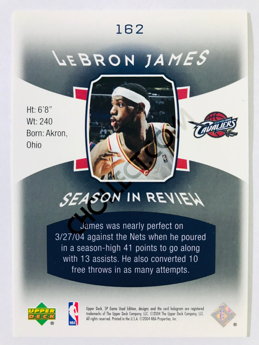 LeBron James - Cleveland Cavaliers 2004 Upper Deck SP Game Used Edition Season in Review #162 48/999