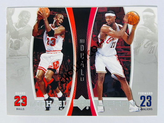 Michael Jordan - Chicago Bulls / LeBron James - Cleveland Cavaliers 2005 Upper Deck Dual Insert #LJMJ4