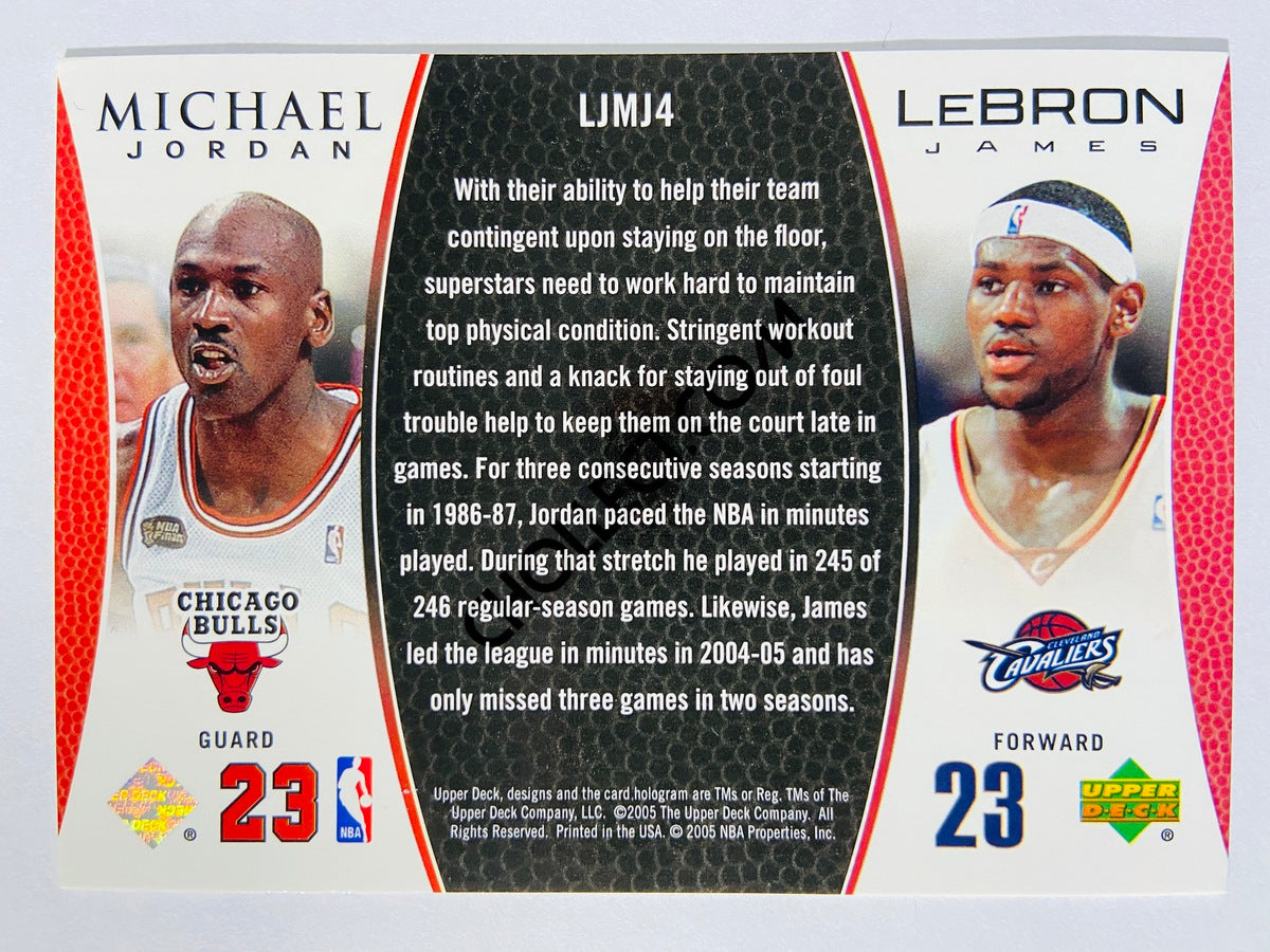 Michael Jordan - Chicago Bulls / LeBron James - Cleveland Cavaliers 2005 Upper Deck Dual Insert #LJMJ4