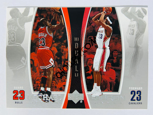 Michael Jordan - Chicago Bulls / LeBron James - Cleveland Cavaliers 2005 Upper Deck Dual Insert #LJMJ5