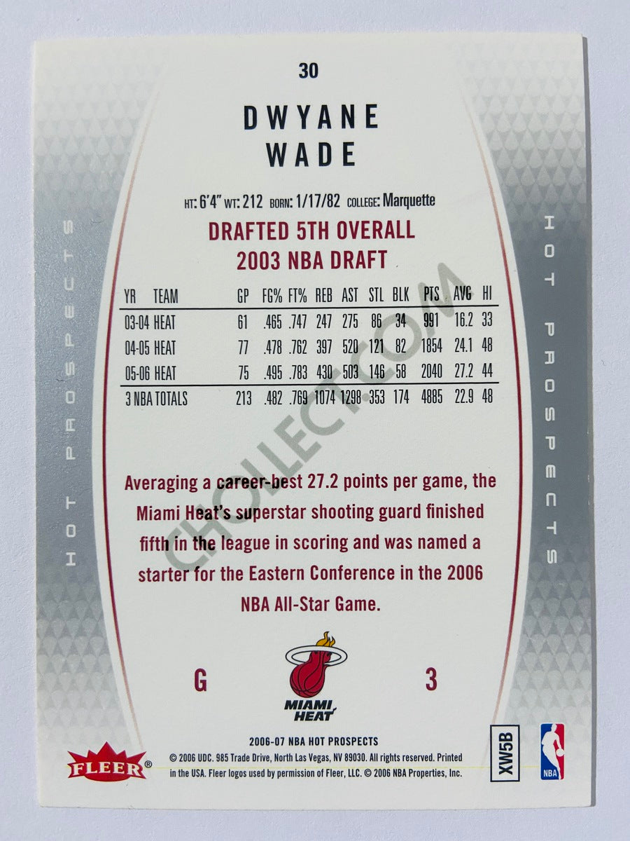 Dwyane Wade - Miami Heat 2006-07 Fleer Hot Prospects #30
