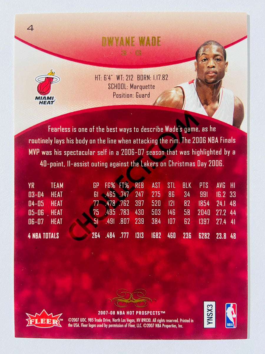 Dwyane Wade - Miami Heat 2007-08 Fleer Hot Prospects #4