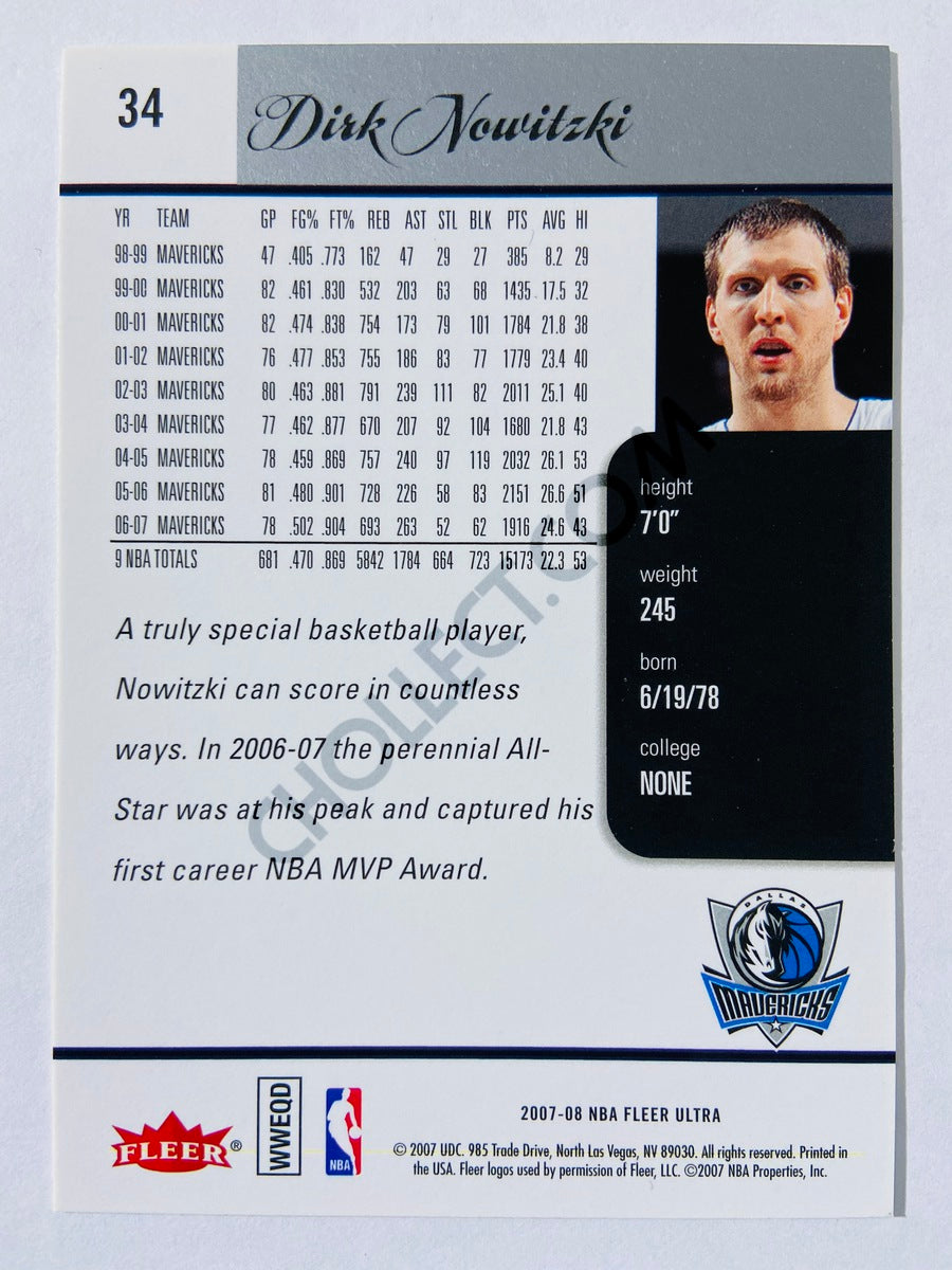 Dirk Nowitzki - Dallas Mavericks 2007-08 Fleer Ultra #34