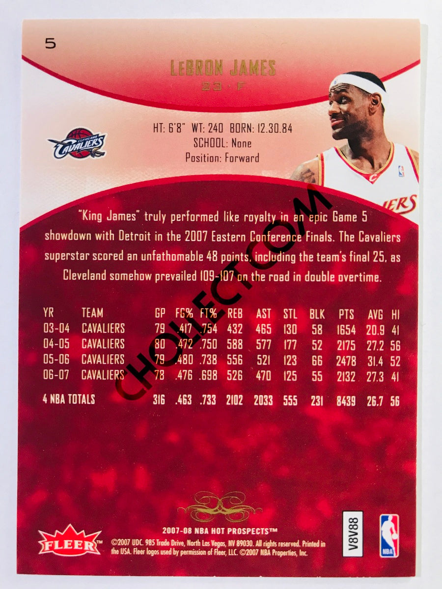 LeBron James - Cleveland Cavaliers 2007-08 Fleer Hot Prospects #5