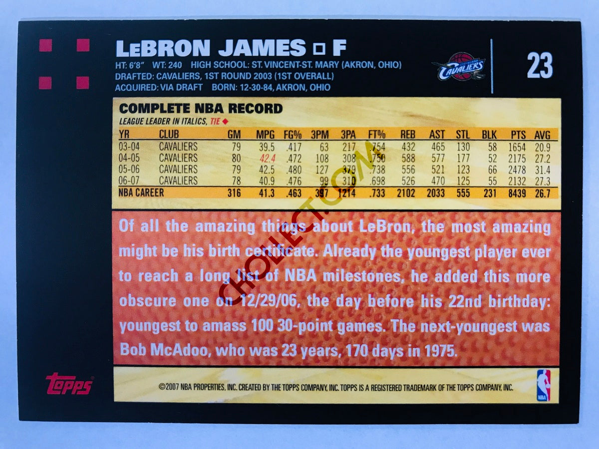 LeBron James - Cleveland Cavaliers 2007 Topps 50th Anniversary #23