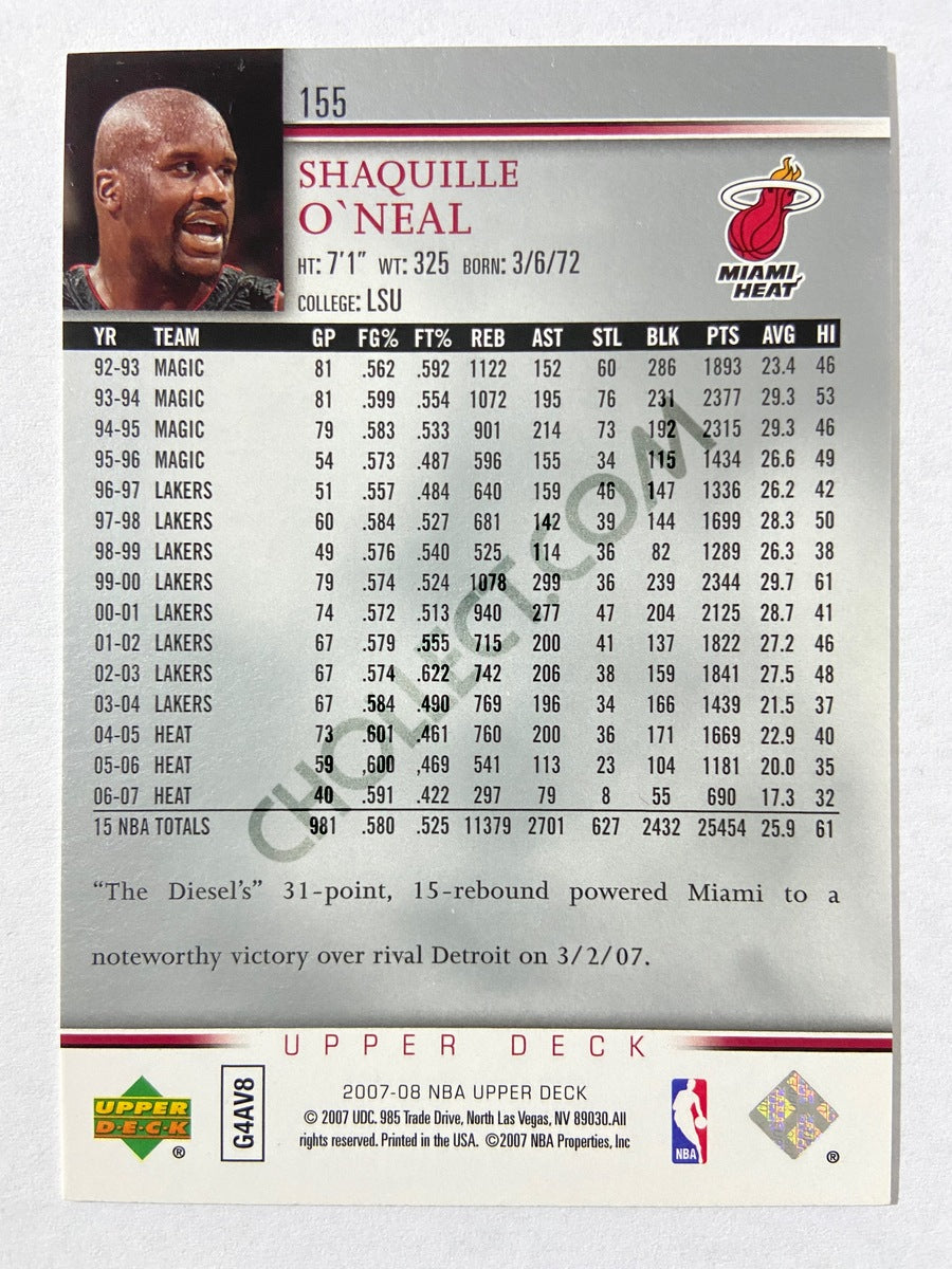 Shaquille O'Neal – Miami Heat 2007-08 Upper Deck #155