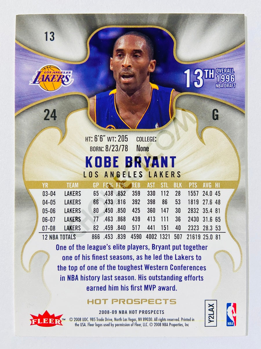 Kobe Bryant - Los Angeles Lakers 2008-09 Fleer Hot Prospects #13