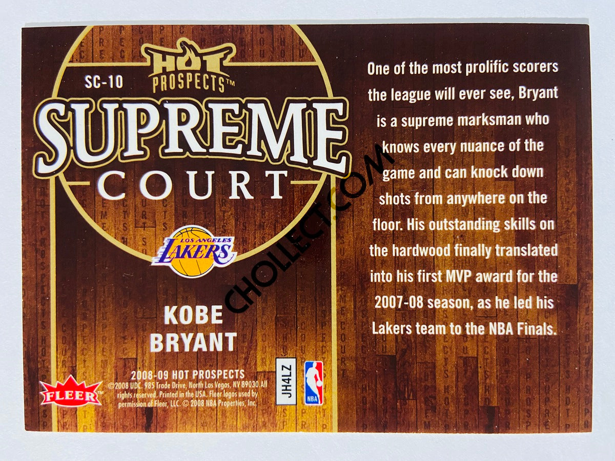 Kobe Bryant - Los Angeles Lakers 2008-09 Fleer Hot Prospects Supreme Court #10