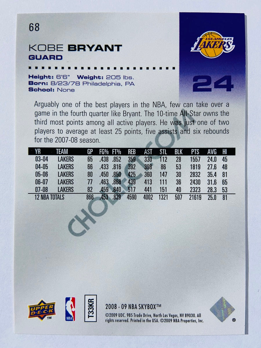 Kobe Bryant - Los Angeles Lakers 2008-09 SkyBox #68