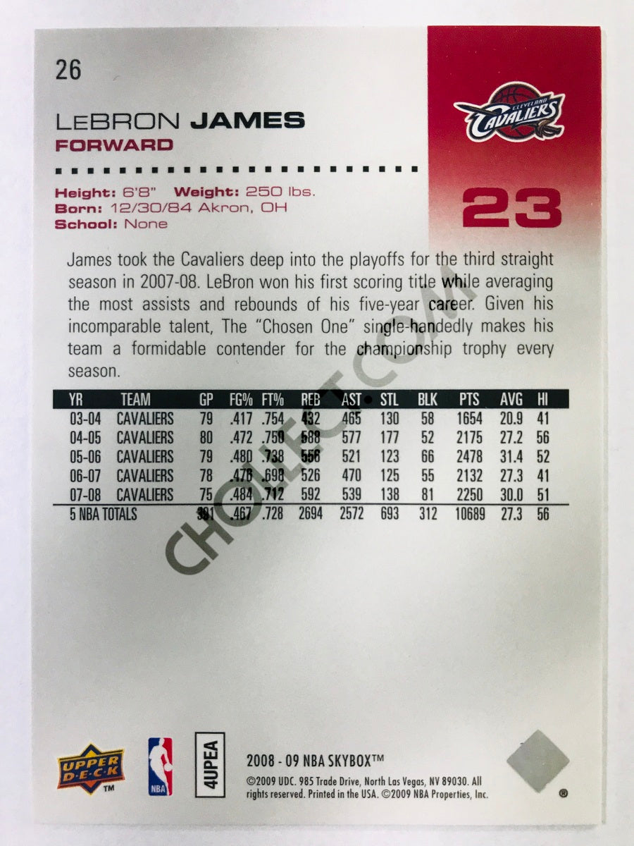 LeBron James - Cleveland Cavaliers 2008-09 Upper Deck Skybox #26