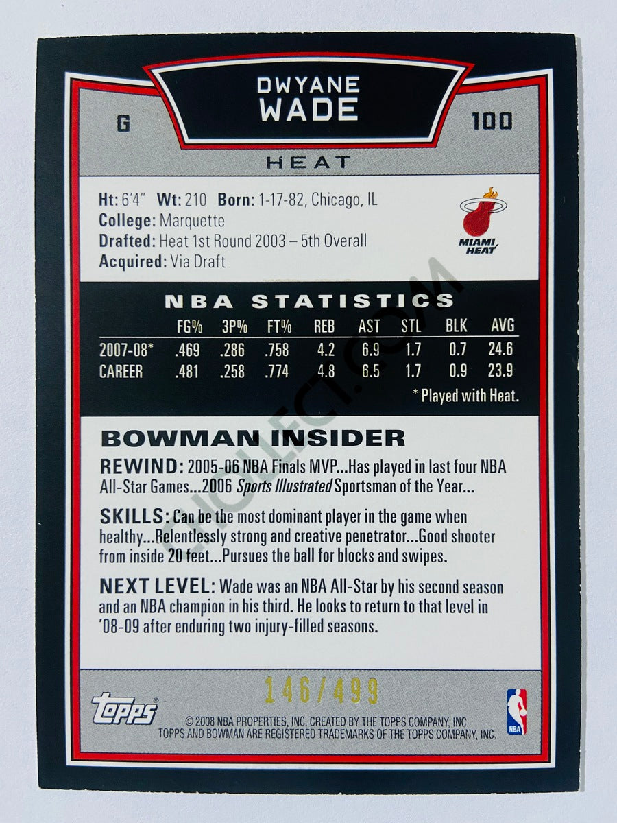 Dwyane Wade - Miami Heat 2008 Topps Bowman #100 | 146/499
