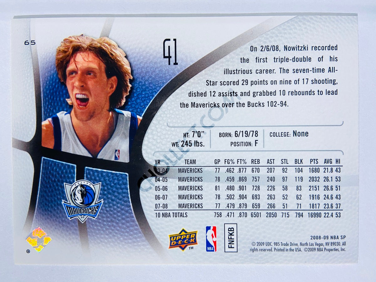 Dirk Nowitzki - Dallas Mavericks 2008-09 Upper Deck SP #65