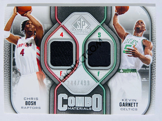 Chris Bosh - Toronto Raptors / Kevin Garnett Boston Celtics 2009-10 Upper Deck SP Game Used Edition Combo Materials #CM-GB 244/499