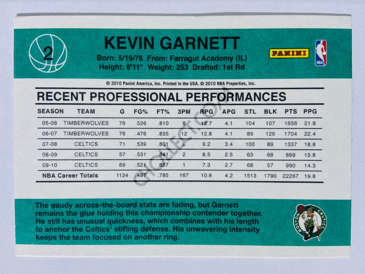 Kevin Garnett - Boston Celtics 2010 Panini Donruss #2