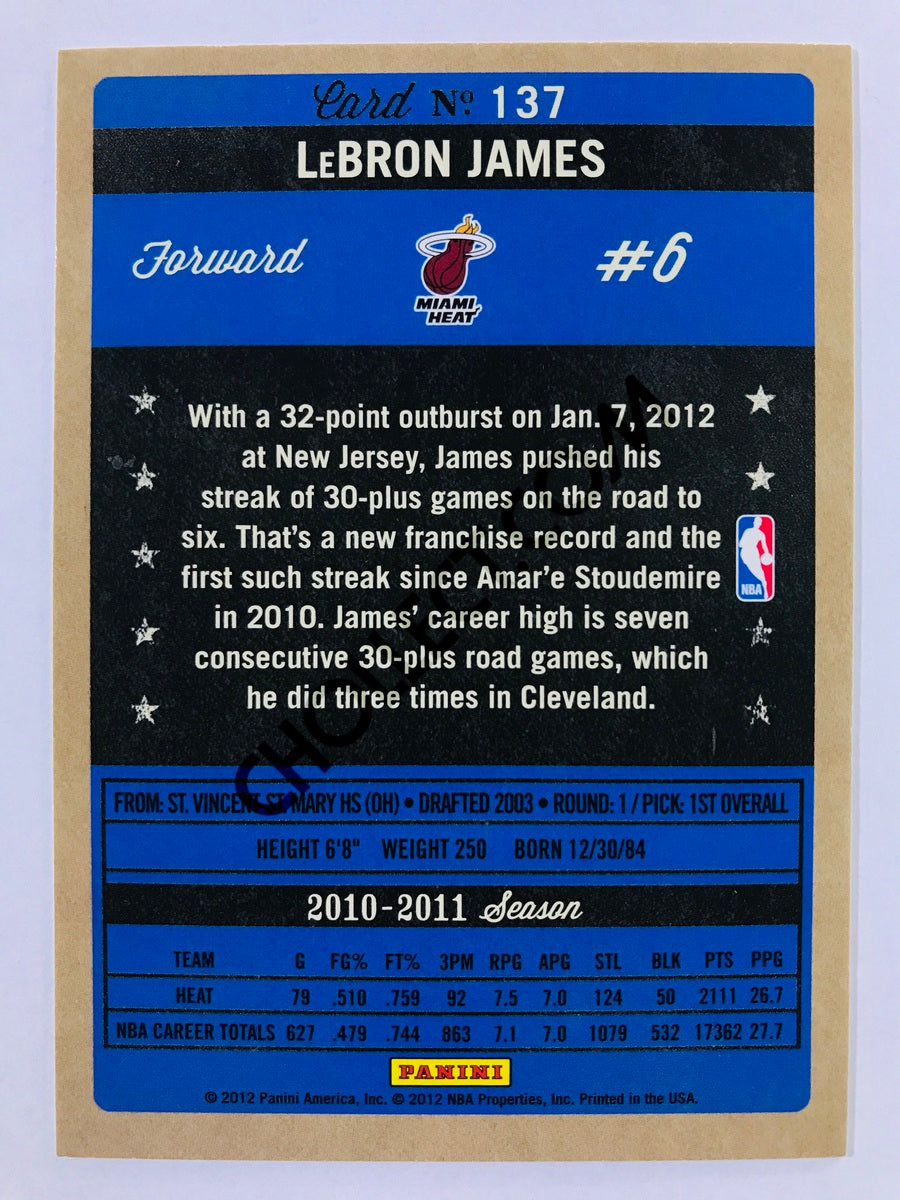 LeBron James - Miami Heat 2010-11 Panini Past and Present #137