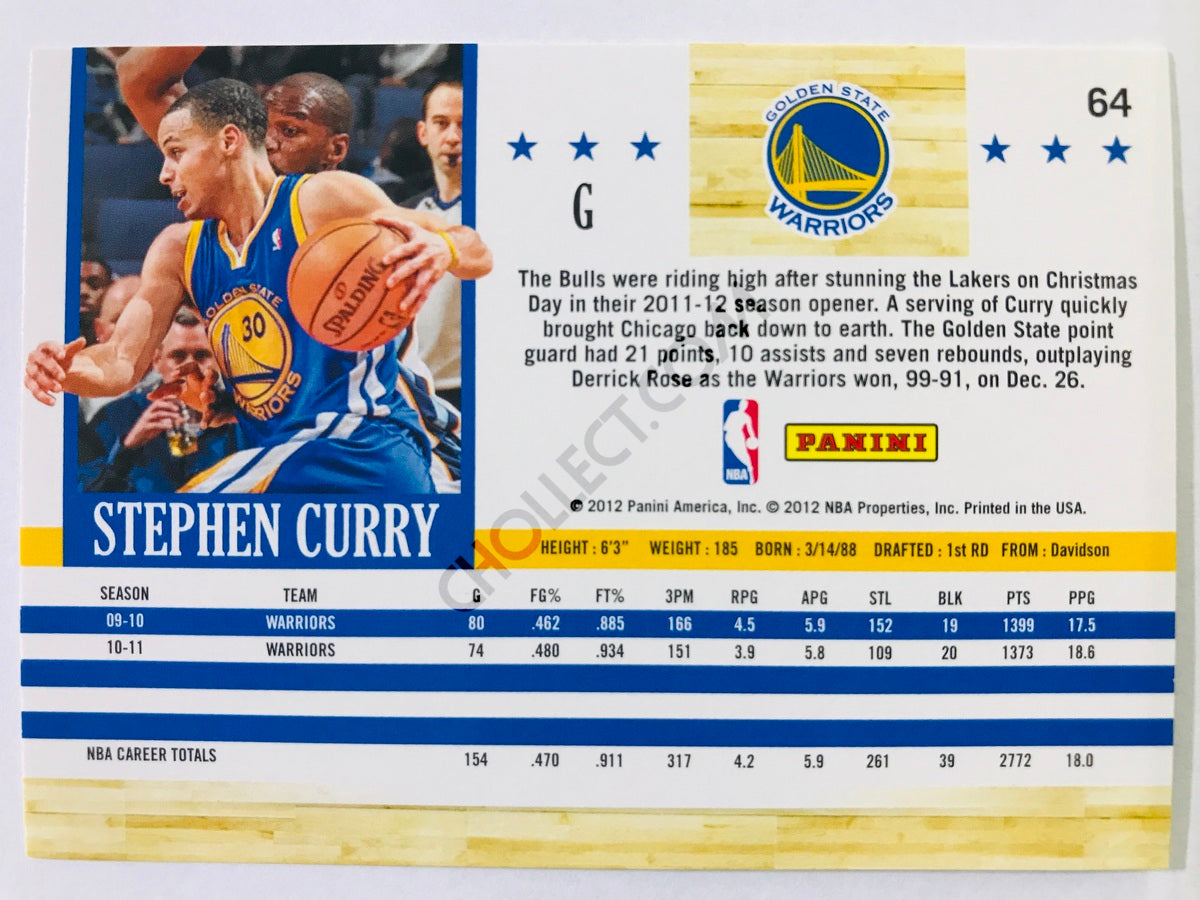 Stephen Curry - Golden State Warriors 2011-12 Panini NBA Hoops #64