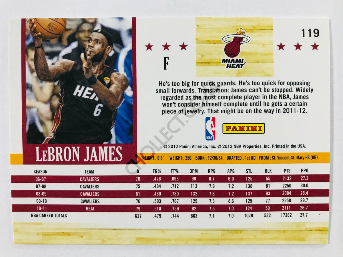 LeBron James - Miami Heat 2011-12 Panini Hoops #119