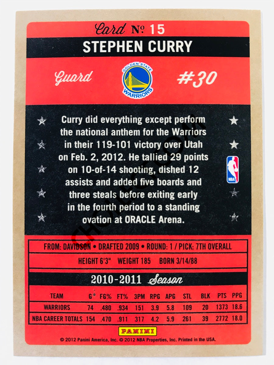 Stephen Curry - Golden State Warriors 2011-12 Panini Past and Present #15