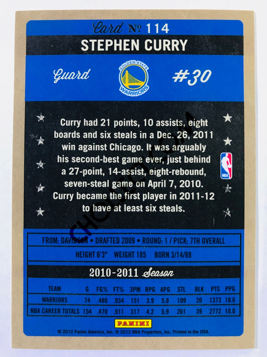 Stephen Curry - Golden State Warriors 2011-12 Panini Past and Present #114