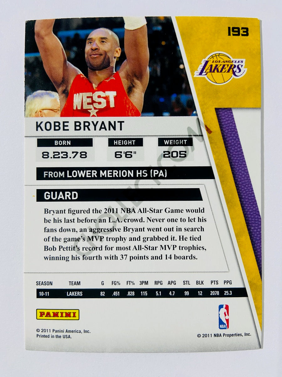 Kobe Bryant - Los Angeles Lakers 2011 Panini Season Update #193