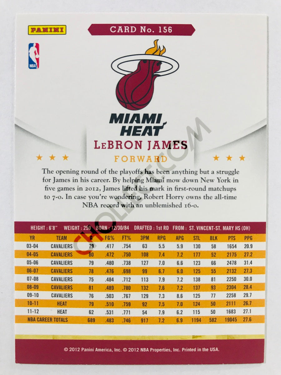 LeBron James - Miami Heat 2011-12 Panini Hoops #156