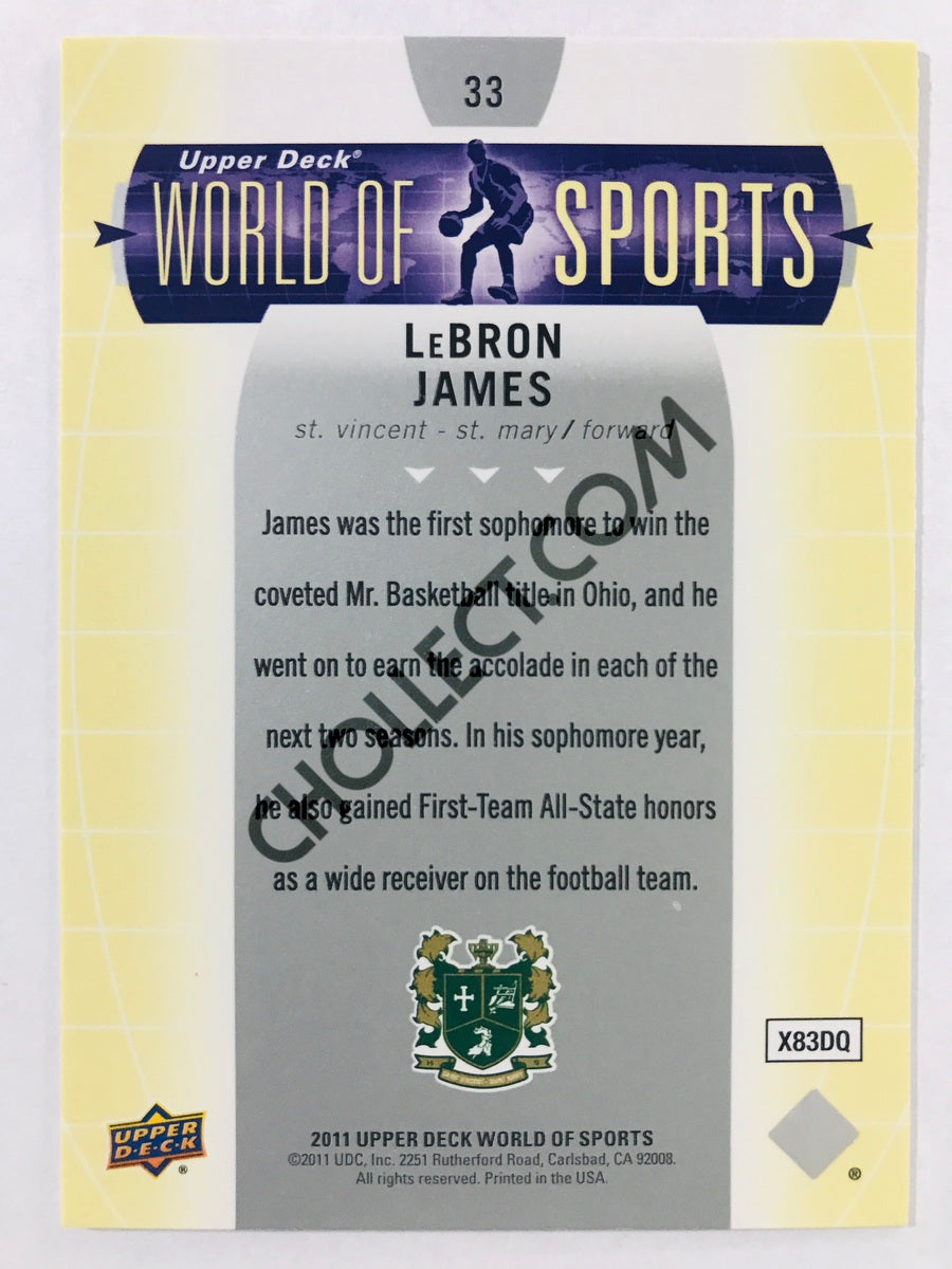 LeBron James - St. Vincent / St. Mary 2011-12 Upper Deck World of Sports #33