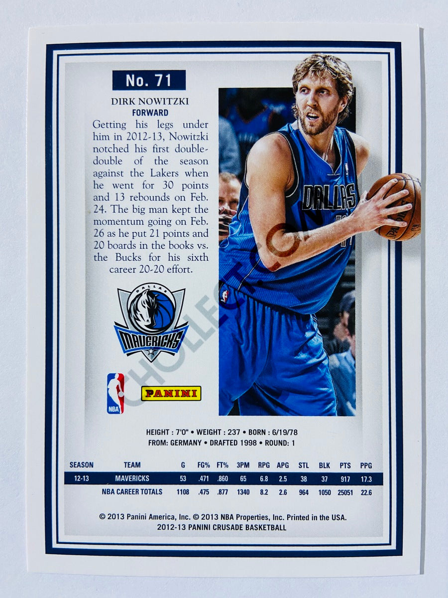 Dirk Nowitzki - Dallas Mavericks 2012-13 Panini Crusade #71