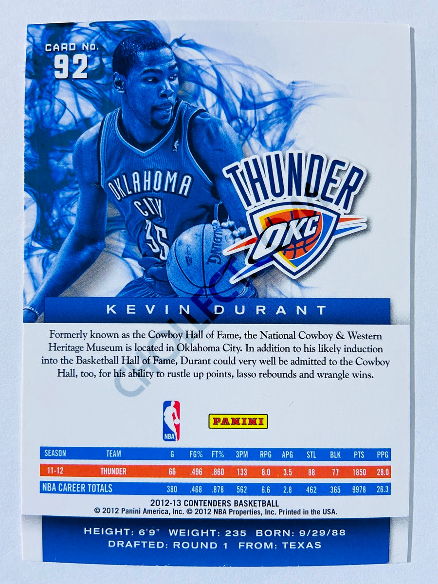 Kevin Durant - Oklahoma City Thunder 2012-13 Panini Contenders #92