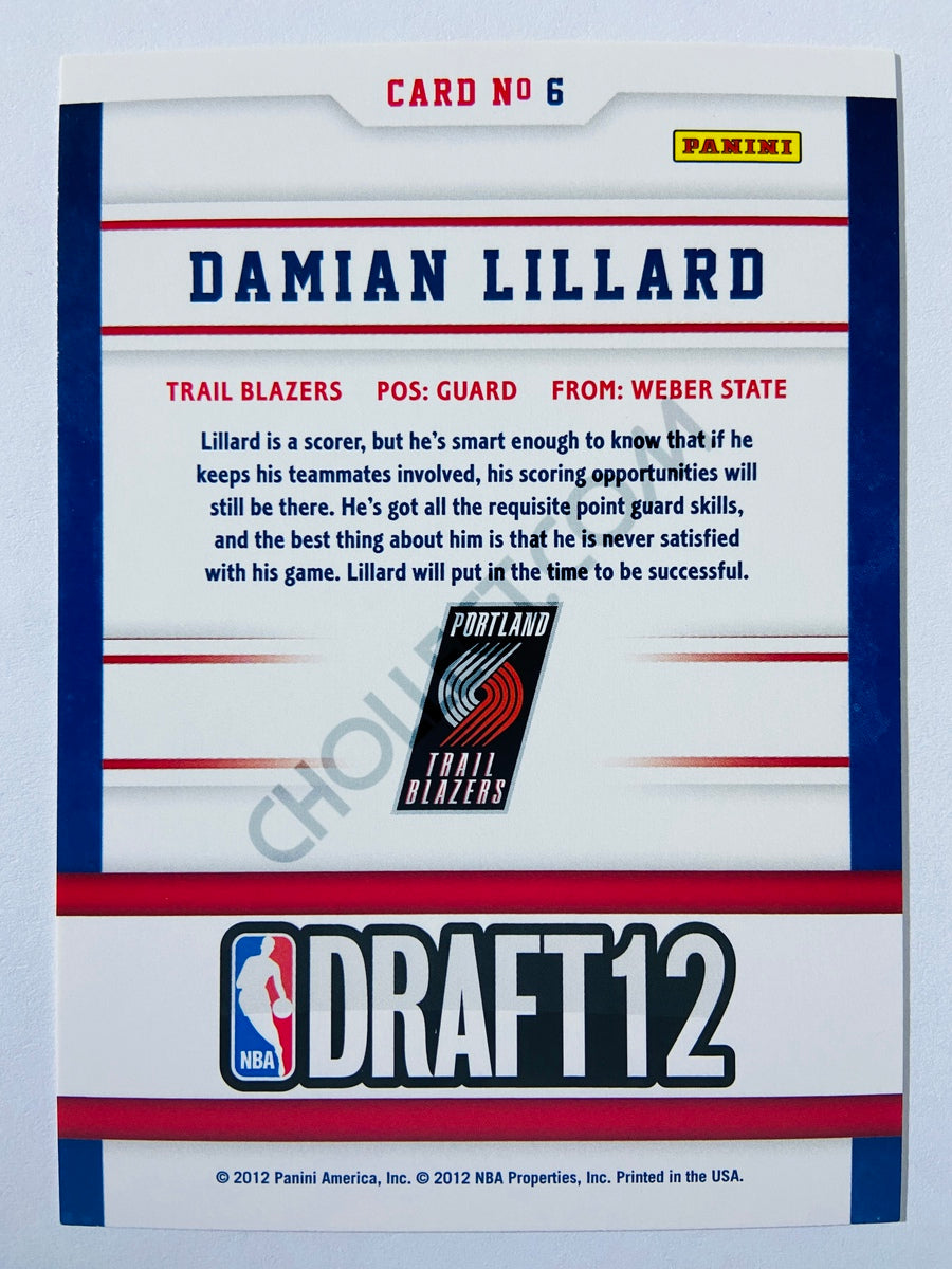 Damian Lillard - Portland Trail Blazers 2012-13 Panini Hoops Draft Night Rookie #6