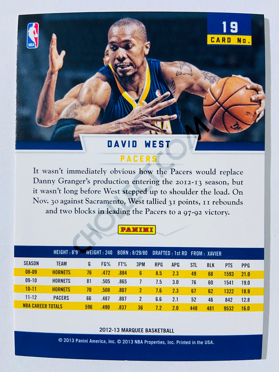 David West – Indiana Pacers 2012-13 Panini Marquee #19