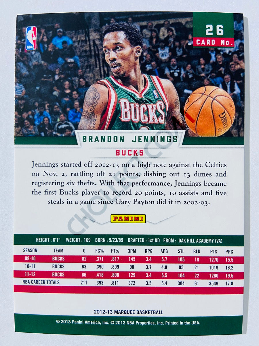Brandon Jennings – Milwaukee Bucks 2012-13 Panini Marquee #26